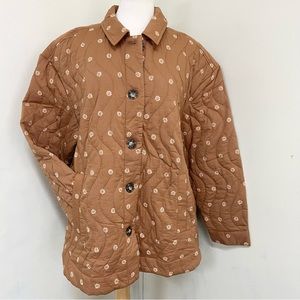 NWT Madewell Quilted Belrose Shirt Jacket in Bloom Dot Shacket
